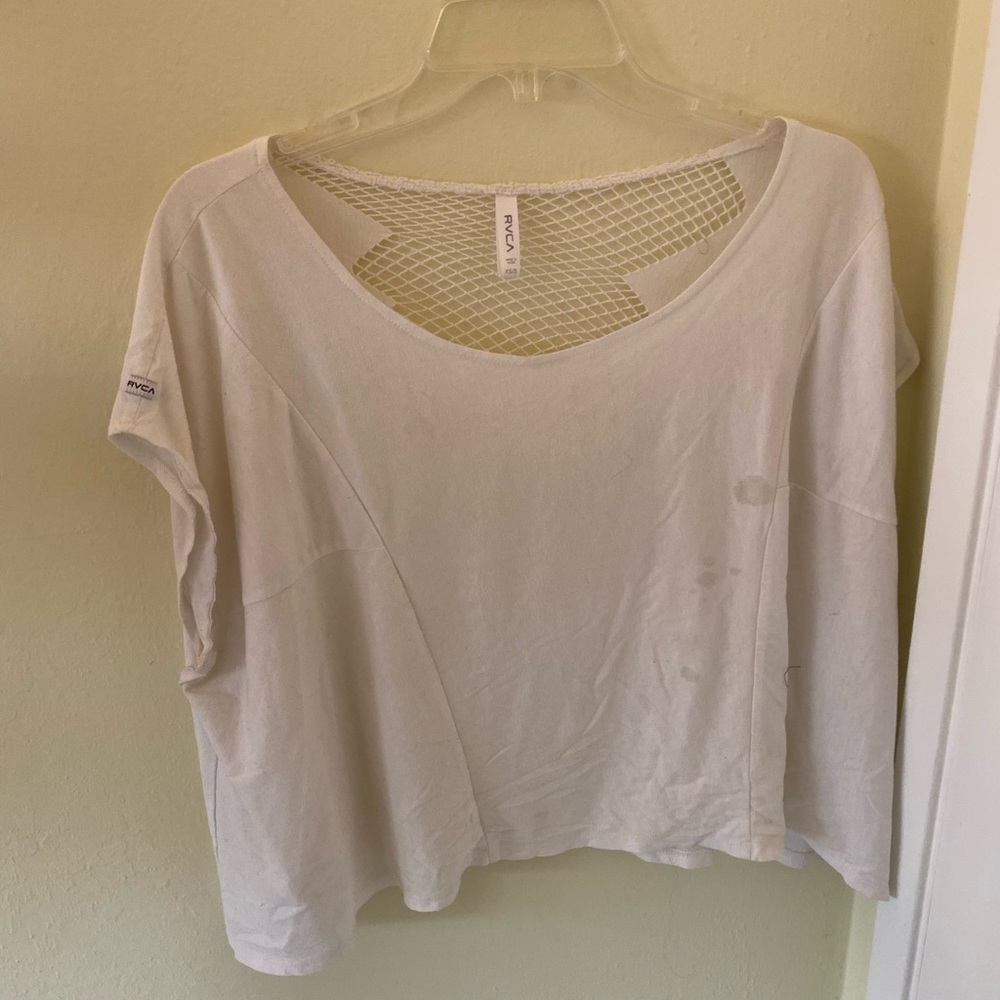 RVCA White crop top with back cut out
